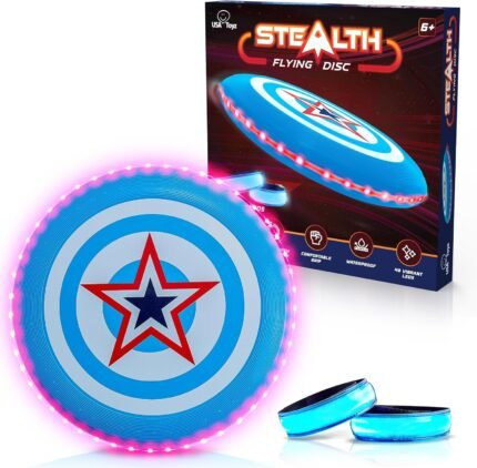 Stealth Flying Frisbee LED Disc - Blue/Red